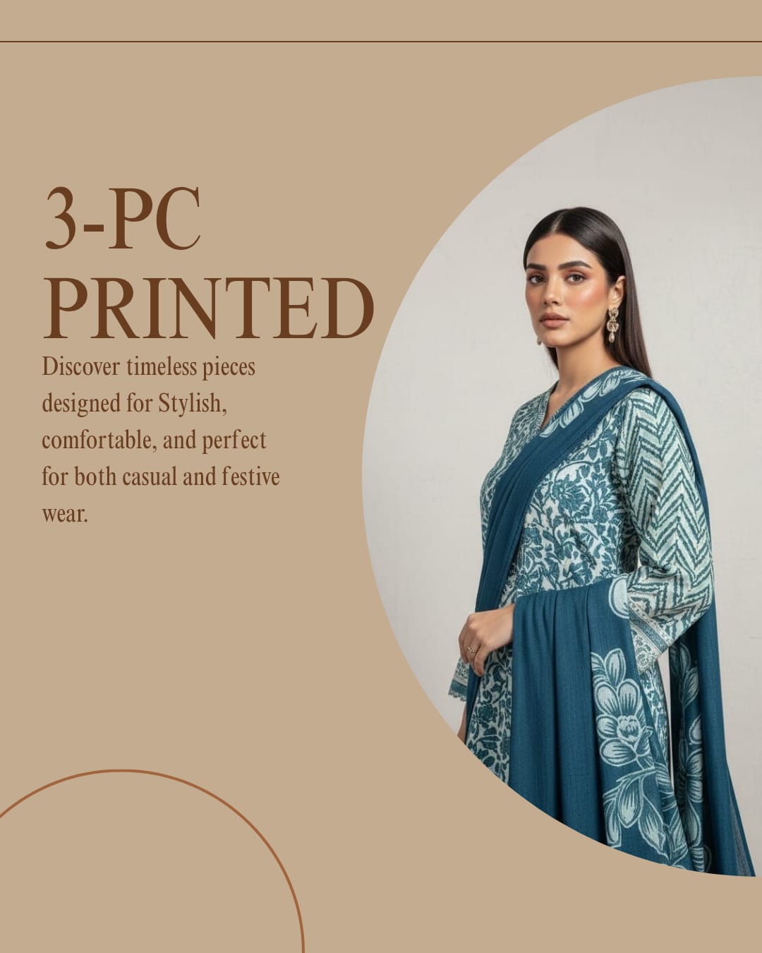 3-Pc Printed|Unstitched