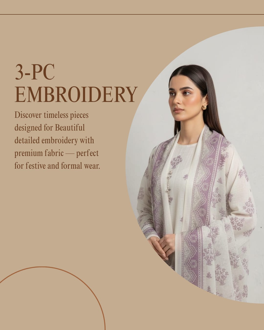 3-Pc Embroidered | Unstitched