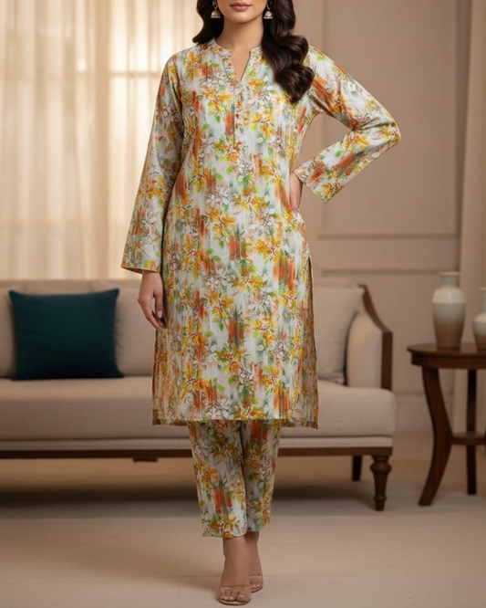 Autumn Bloom | 2-Pcs Lawn Suit