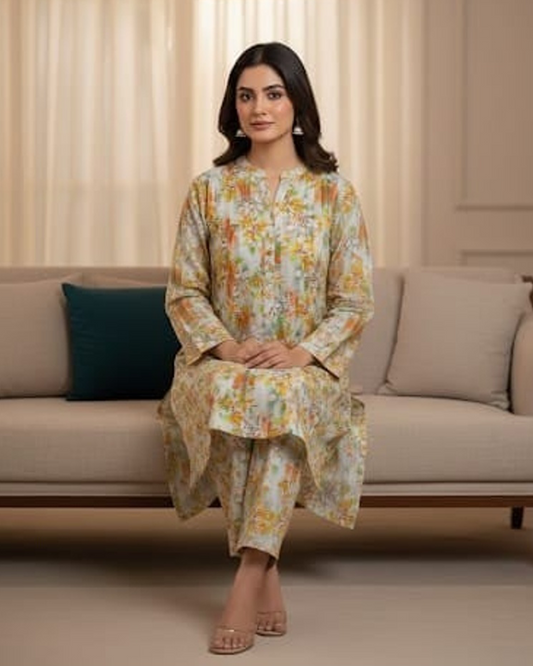 Autumn Bloom | 2-Pcs Lawn Suit