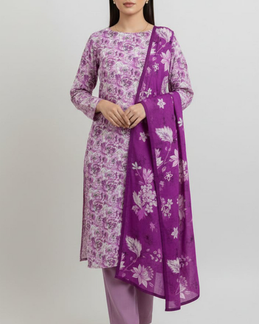 Orchid Mist|3-Pcs Lawn Suit