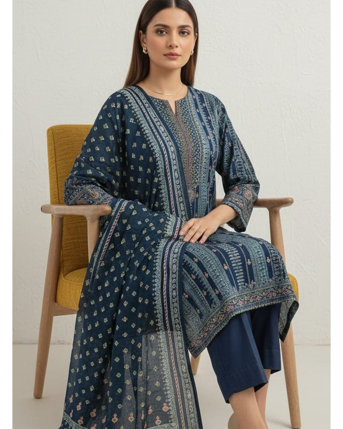 Indigo Heritage|3-Pcs Lawn Suit